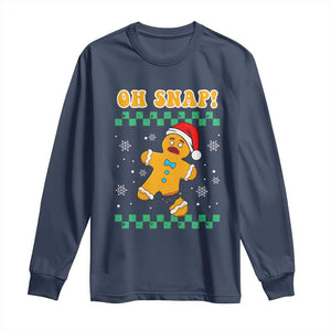 Gingerbread Man Oh Snap Christmas Long Sleeve Shirt TS10 Navy Print Your Wear