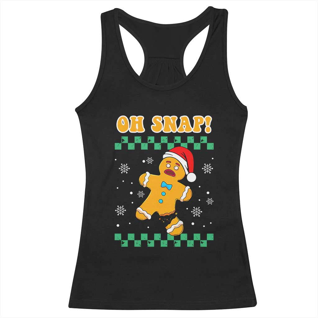 Gingerbread Man Oh Snap Christmas Racerback Tank Top TS10 Black Print Your Wear