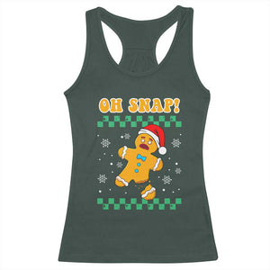 Gingerbread Man Oh Snap Christmas Racerback Tank Top TS10 Dark Forest Green Print Your Wear