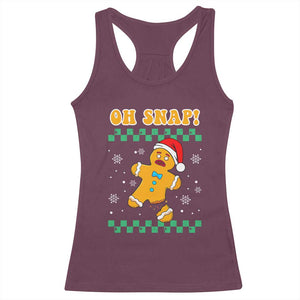 Gingerbread Man Oh Snap Christmas Racerback Tank Top TS10 Maroon Print Your Wear