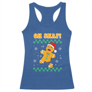 Gingerbread Man Oh Snap Christmas Racerback Tank Top TS10 Royal Blue Print Your Wear