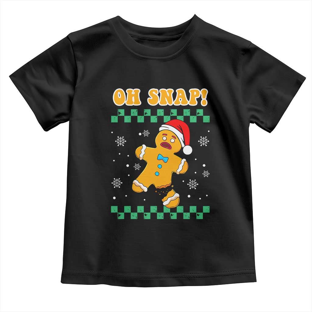 Gingerbread Man Oh Snap Christmas Toddler T Shirt TS10 Black Print Your Wear