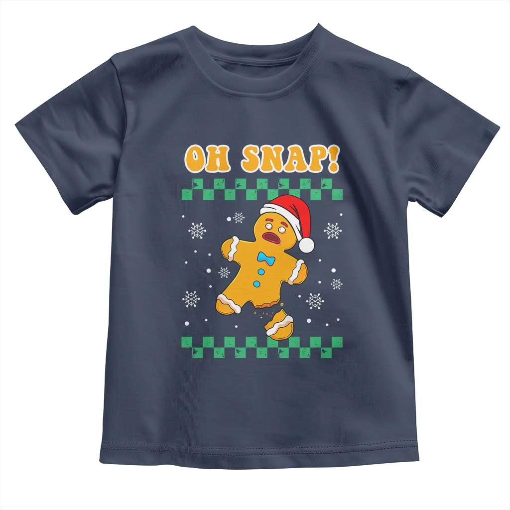 Gingerbread Man Oh Snap Christmas Toddler T Shirt TS10 Navy Print Your Wear