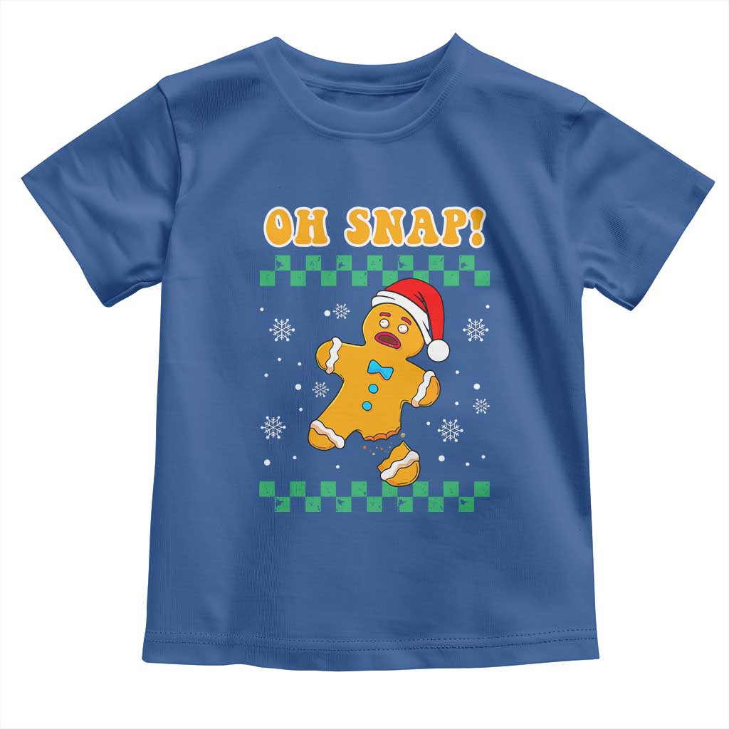 Gingerbread Man Oh Snap Christmas Toddler T Shirt TS10 Royal Blue Print Your Wear