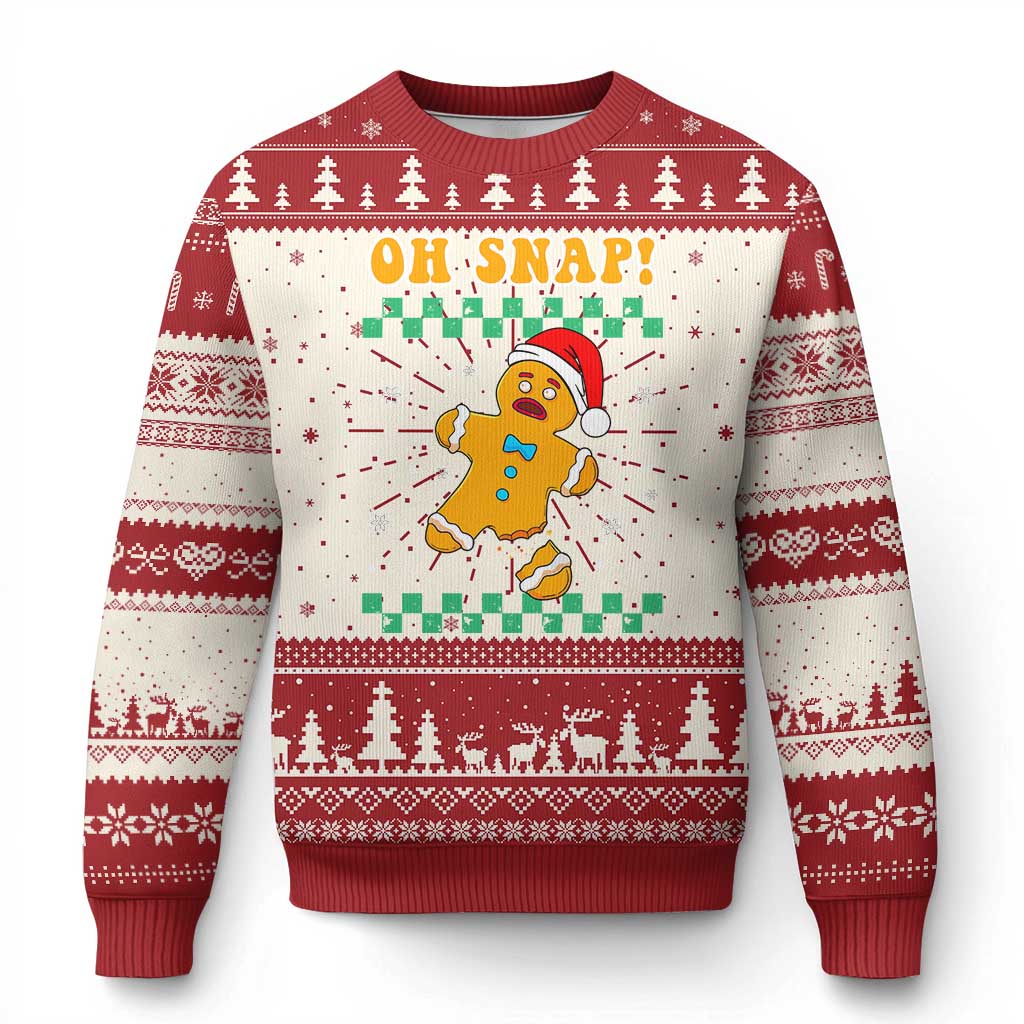 Gingerbread Man Oh Snap Xmas Ugly Christmas Sweater TS10 Red Print Your Wear