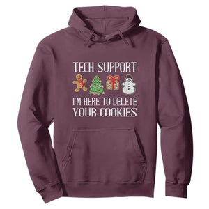 Christmas Tech Support Hoodie Here To Delete Cookies IT Xmas TS10 Maroon Print Your Wear