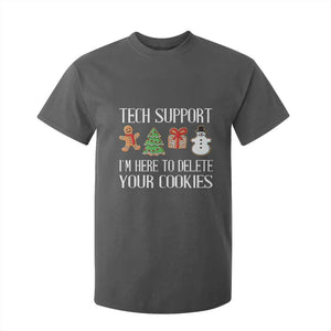 Christmas Tech Support T Shirt For Kid Here To Delete Cookies IT Xmas TS10 Dark Heather Print Your Wear
