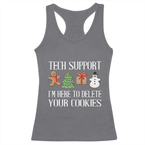 Christmas Tech Support Racerback Tank Top Here To Delete Cookies IT Xmas TS10 Charcoal Print Your Wear