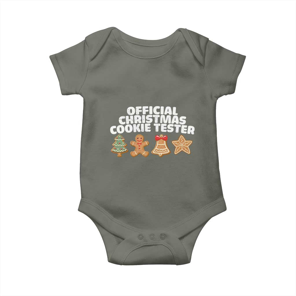 Official Christmas Cookie Tester Baby Onesie Taster Baking Crew Sibling Matching TS10 Military Green Print Your Wear