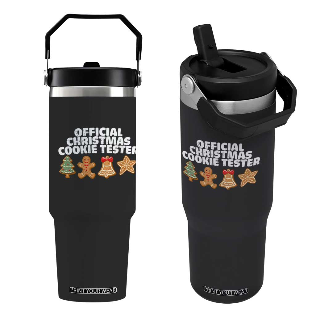 Official Christmas Cookie Tester Flip Straw Tumbler Taster Baking Crew Sibling Matching TS10 One Size: 30 oz Black Print Your Wear