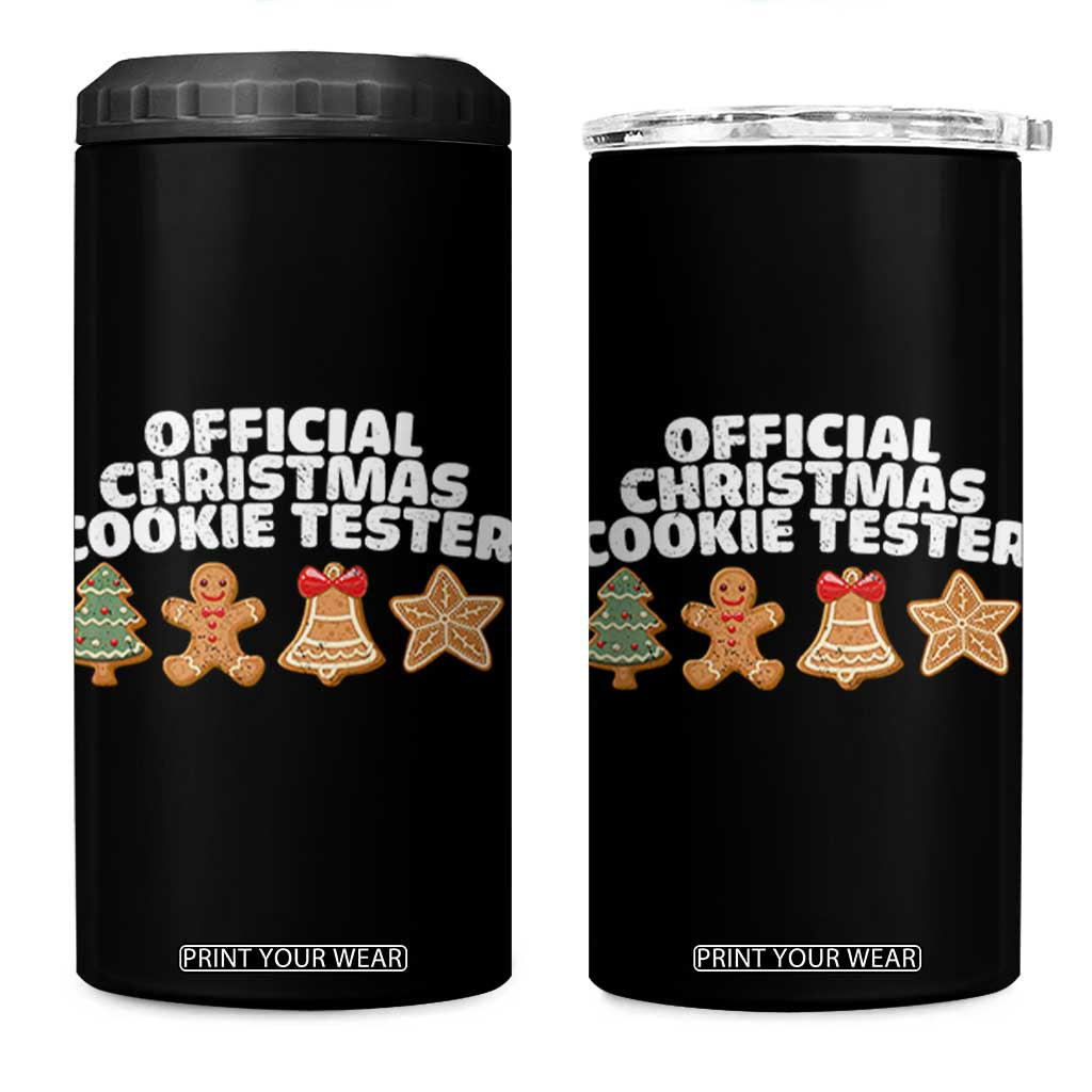 Official Christmas Cookie Tester 4 in 1 Can Cooler Tumbler Taster Baking Crew Sibling Matching TS10 One Size: 16 oz Black Print Your Wear