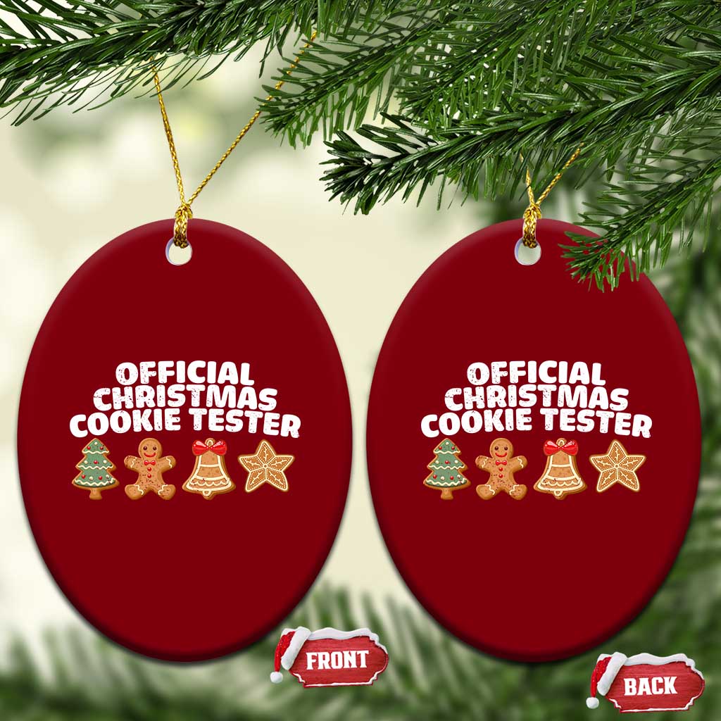 Official Christmas Cookie Tester Ceramic Ornament Taster Baking Crew Sibling Matching TS10 Print Your Wear