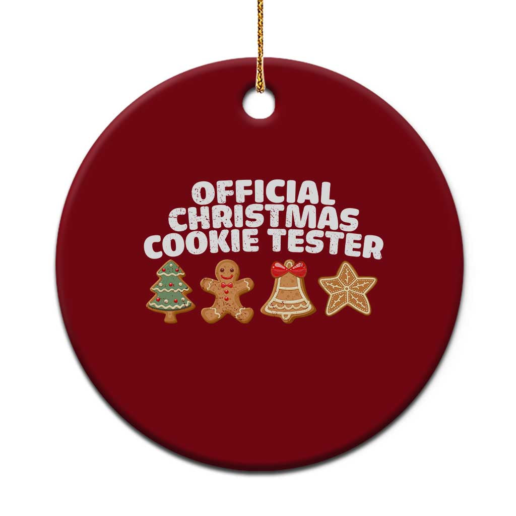 Official Christmas Cookie Tester Ceramic Ornament Taster Baking Crew Sibling Matching TS10 1pc Red Print Your Wear