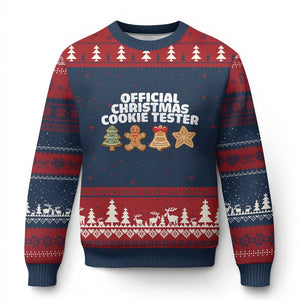 Official Xmas Cookie Tester Ugly Christmas Sweater Taster Baking Crew Sibling Matching TS10 Navy Red Print Your Wear