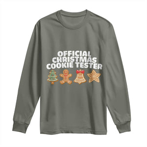 Official Christmas Cookie Tester Long Sleeve Shirt Taster Baking Crew Sibling Matching TS10 Military Green Print Your Wear