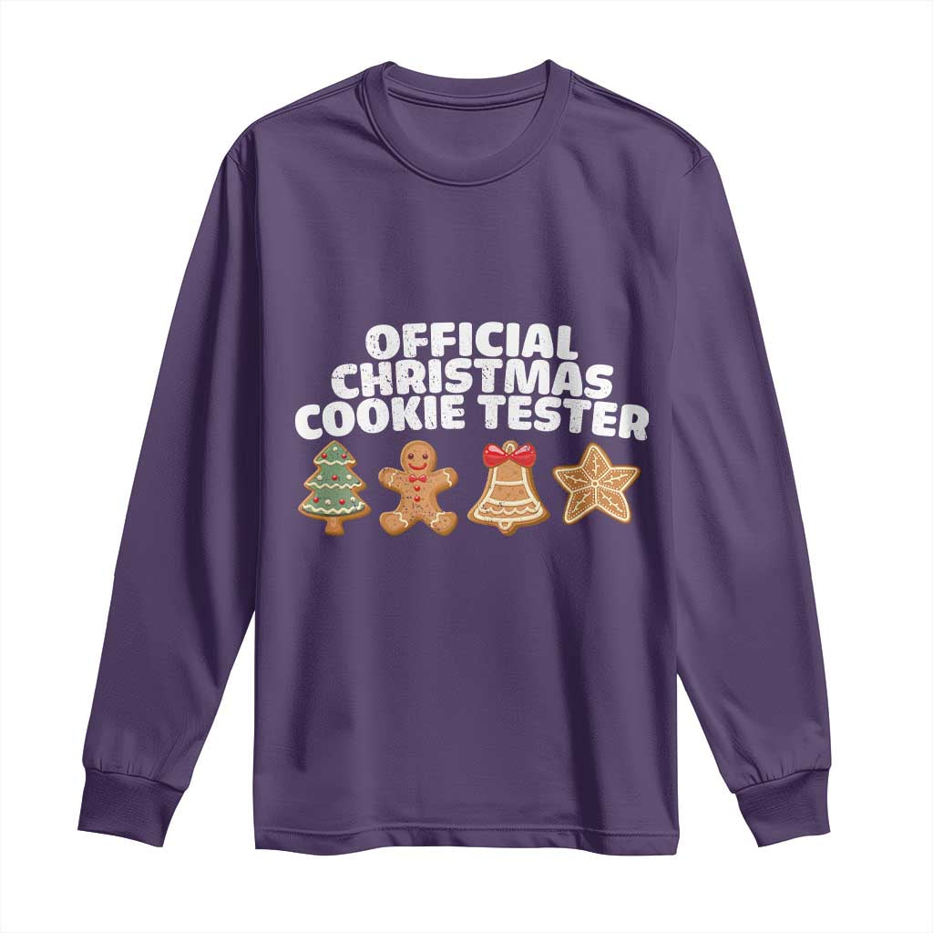 Official Christmas Cookie Tester Long Sleeve Shirt Taster Baking Crew Sibling Matching TS10 Purple Print Your Wear
