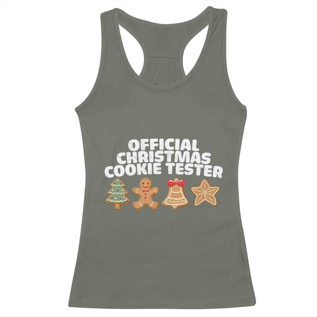 Official Christmas Cookie Tester Racerback Tank Top Taster Baking Crew Sibling Matching TS10 Military Green Print Your Wear