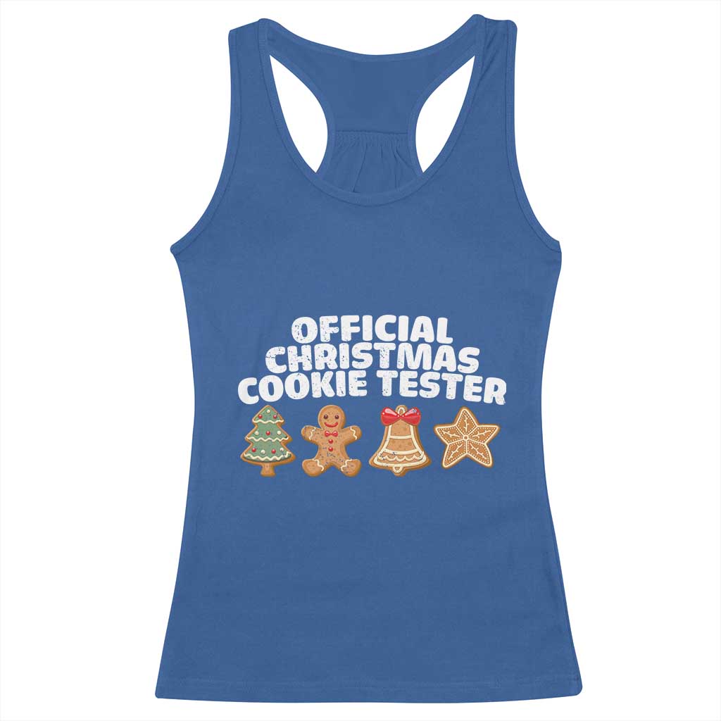 Official Christmas Cookie Tester Racerback Tank Top Taster Baking Crew Sibling Matching TS10 Royal Blue Print Your Wear