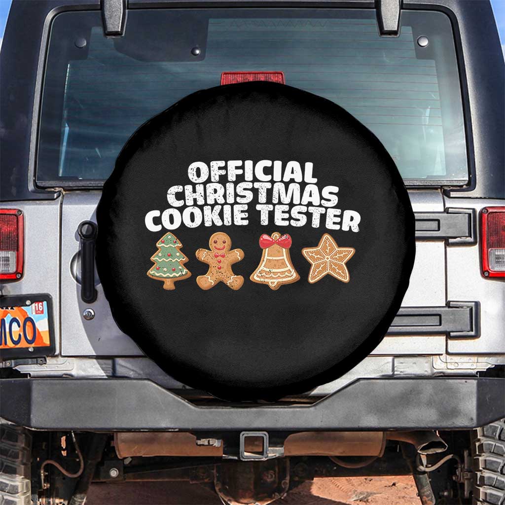 Official Christmas Cookie Tester Spare Tire Cover Taster Baking Crew Sibling Matching TS10 No hole Black Print Your Wear