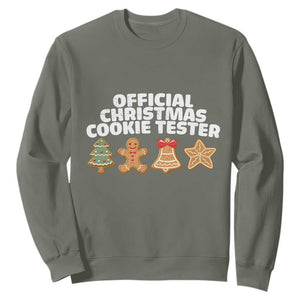 Official Christmas Cookie Tester Sweatshirt Taster Baking Crew Sibling Matching TS10 Military Green Print Your Wear