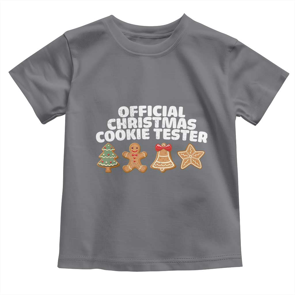 Official Christmas Cookie Tester Toddler T Shirt Taster Baking Crew Sibling Matching TS10 Charcoal Print Your Wear