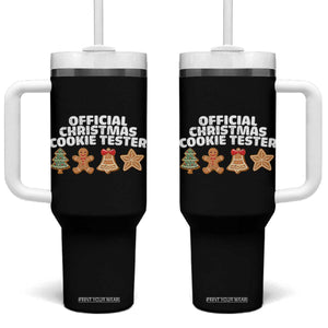 Official Christmas Cookie Tester Tumbler With Handle Taster Baking Crew Sibling Matching TS10 One Size: 40 oz Black Print Your Wear