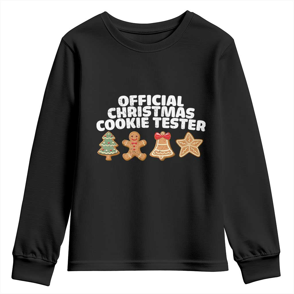 Official Christmas Cookie Tester Youth Sweatshirt Taster Baking Crew Sibling Matching TS10 Black Print Your Wear