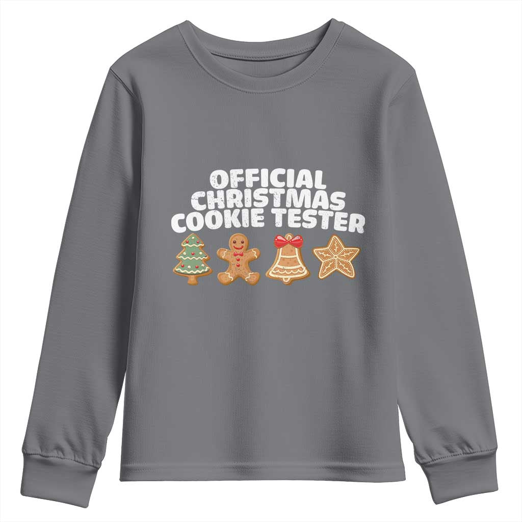 Official Christmas Cookie Tester Youth Sweatshirt Taster Baking Crew Sibling Matching TS10 Charcoal Print Your Wear