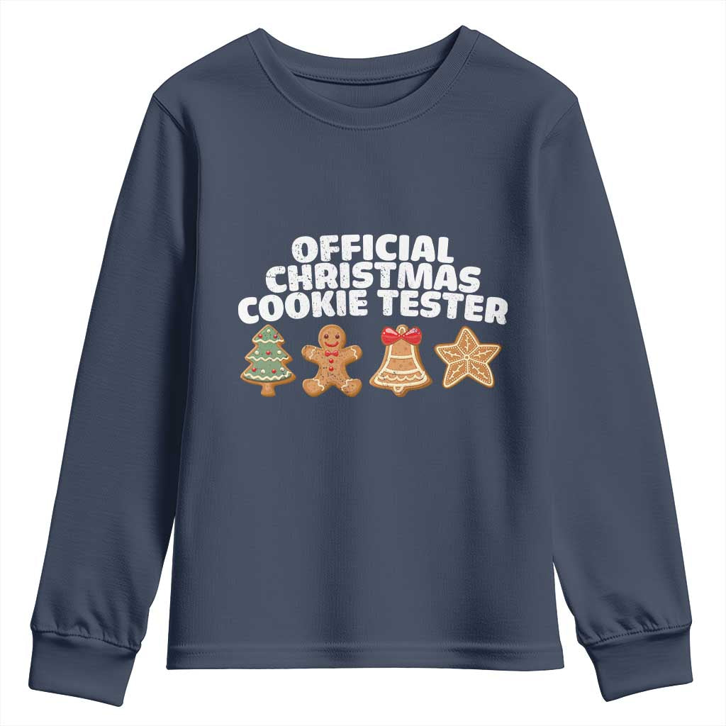 Official Christmas Cookie Tester Youth Sweatshirt Taster Baking Crew Sibling Matching TS10 Navy Print Your Wear