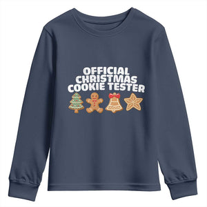 Official Christmas Cookie Tester Youth Sweatshirt Taster Baking Crew Sibling Matching TS10 Navy Print Your Wear