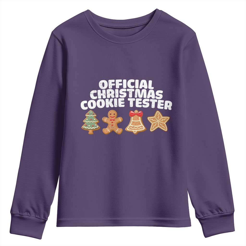 Official Christmas Cookie Tester Youth Sweatshirt Taster Baking Crew Sibling Matching TS10 Purple Print Your Wear