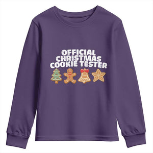 Official Christmas Cookie Tester Youth Sweatshirt Taster Baking Crew Sibling Matching TS10 Purple Print Your Wear