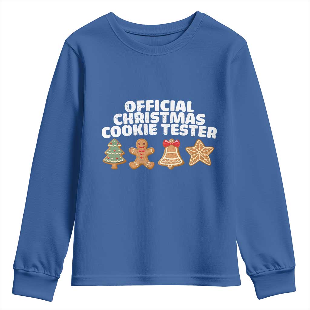 Official Christmas Cookie Tester Youth Sweatshirt Taster Baking Crew Sibling Matching TS10 Royal Blue Print Your Wear