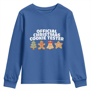 Official Christmas Cookie Tester Youth Sweatshirt Taster Baking Crew Sibling Matching TS10 Royal Blue Print Your Wear