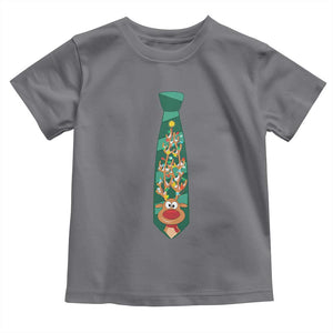 Funny Christmas Toddler T Shirt Tie With Reindeer For Family Matching Ugly Gift TS10 Charcoal Print Your Wear