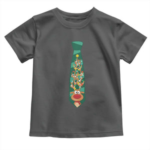 Funny Christmas Toddler T Shirt Tie With Reindeer For Family Matching Ugly Gift TS10 Dark Heather Print Your Wear