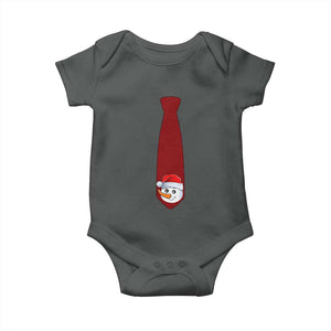 Funny Christmas Baby Onesie Tie With Snowman For Family Matching Ugly Gift TS10 Dark Heather Print Your Wear