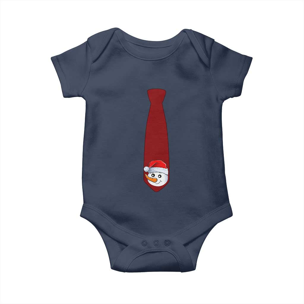 Funny Christmas Baby Onesie Tie With Snowman For Family Matching Ugly Gift TS10 Navy Print Your Wear