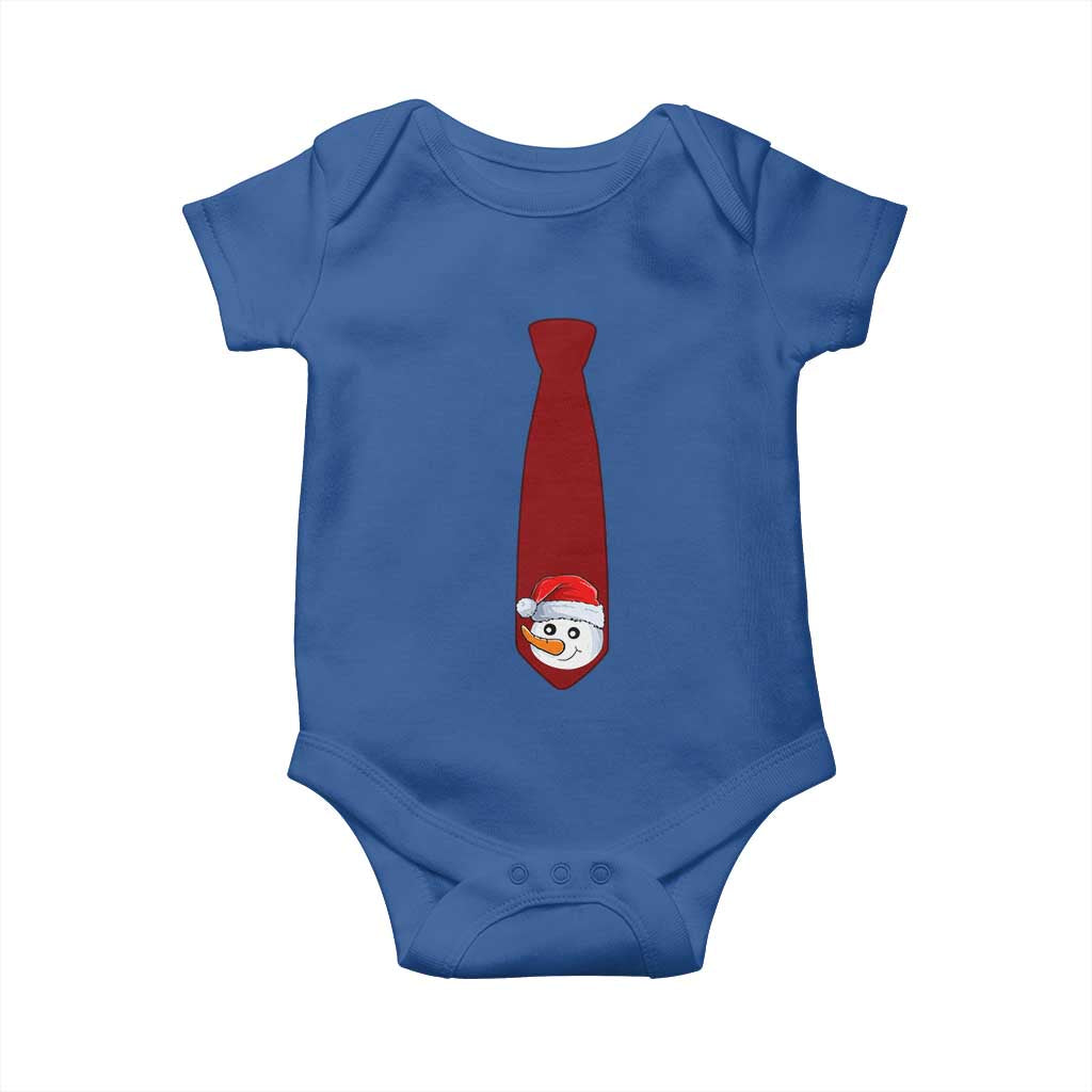 Funny Christmas Baby Onesie Tie With Snowman For Family Matching Ugly Gift TS10 Royal Blue Print Your Wear