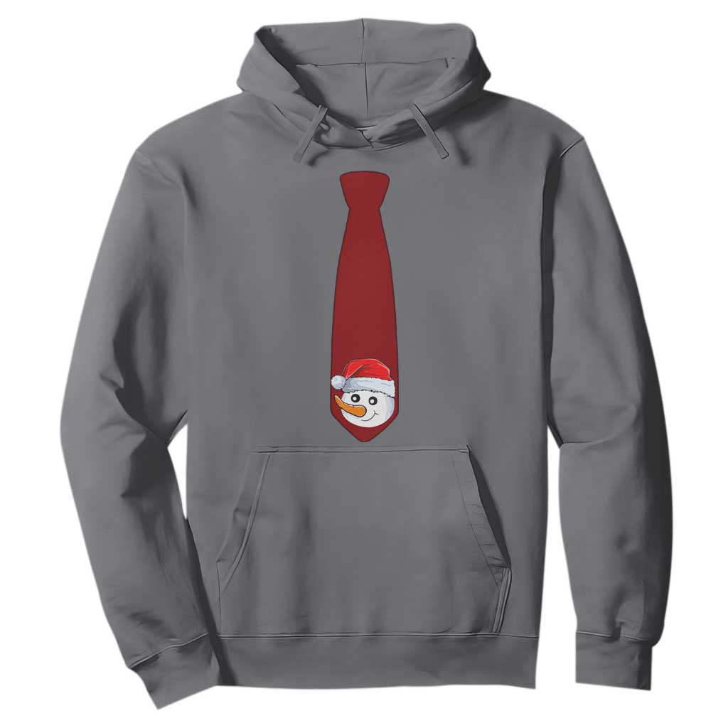 Funny Christmas Hoodie Tie With Snowman For Family Matching Ugly Gift TS10 Charcoal Print Your Wear
