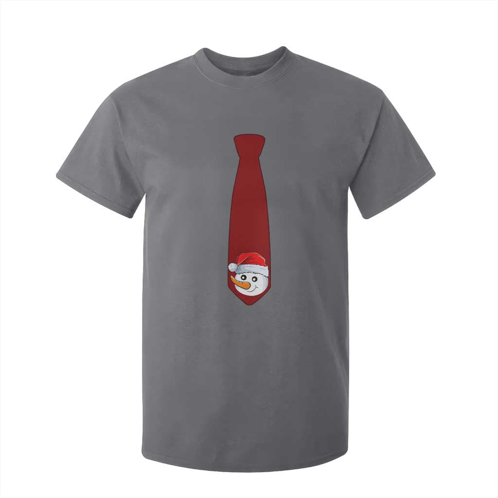 Funny Christmas T Shirt For Kid Tie With Snowman For Family Matching Ugly Gift TS10 Charcoal Print Your Wear