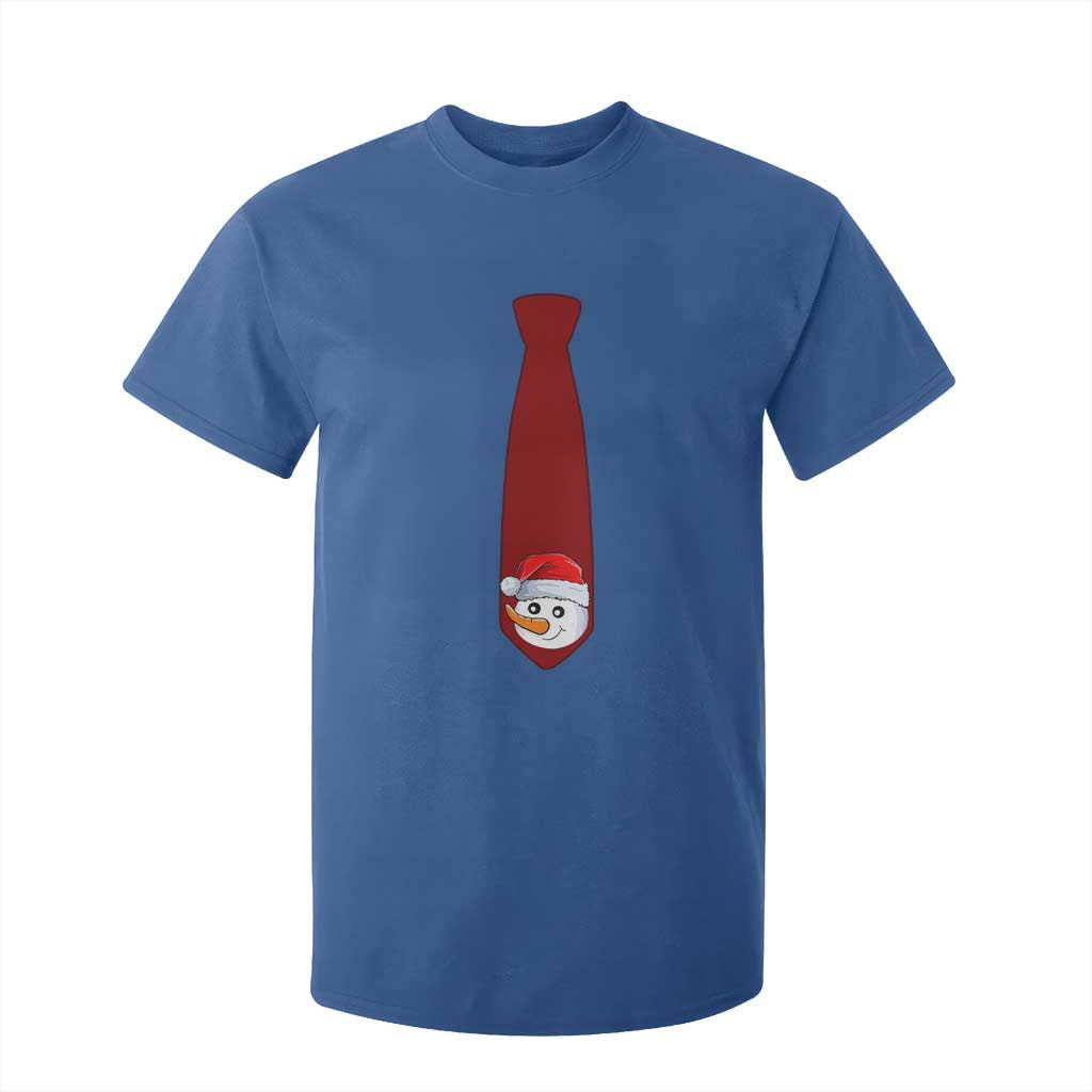 Funny Christmas T Shirt For Kid Tie With Snowman For Family Matching Ugly Gift TS10 Royal Blue Print Your Wear