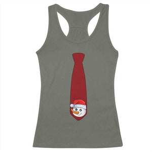 Funny Christmas Racerback Tank Top Tie With Snowman For Family Matching Ugly Gift TS10 Military Green Print Your Wear
