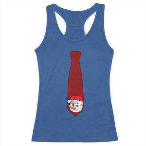 Funny Christmas Racerback Tank Top Tie With Snowman For Family Matching Ugly Gift TS10 Royal Blue Print Your Wear