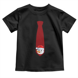 Funny Christmas Toddler T Shirt Tie With Snowman For Family Matching Ugly Gift TS10 Black Print Your Wear