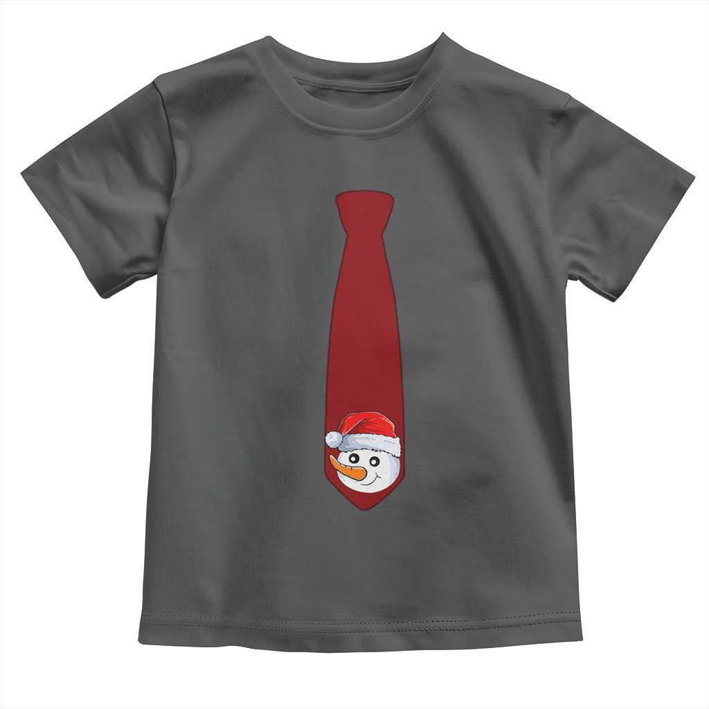 Funny Christmas Toddler T Shirt Tie With Snowman For Family Matching Ugly Gift TS10 Dark Heather Print Your Wear