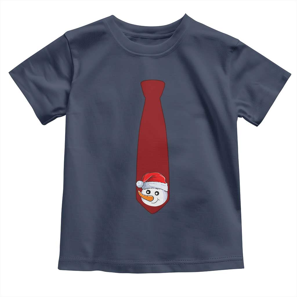 Funny Christmas Toddler T Shirt Tie With Snowman For Family Matching Ugly Gift TS10 Navy Print Your Wear