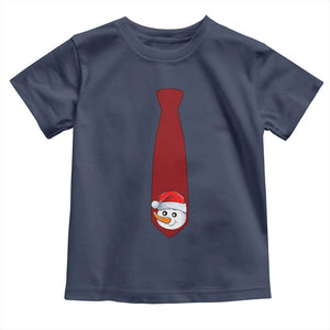 Funny Christmas Toddler T Shirt Tie With Snowman For Family Matching Ugly Gift TS10 Navy Print Your Wear