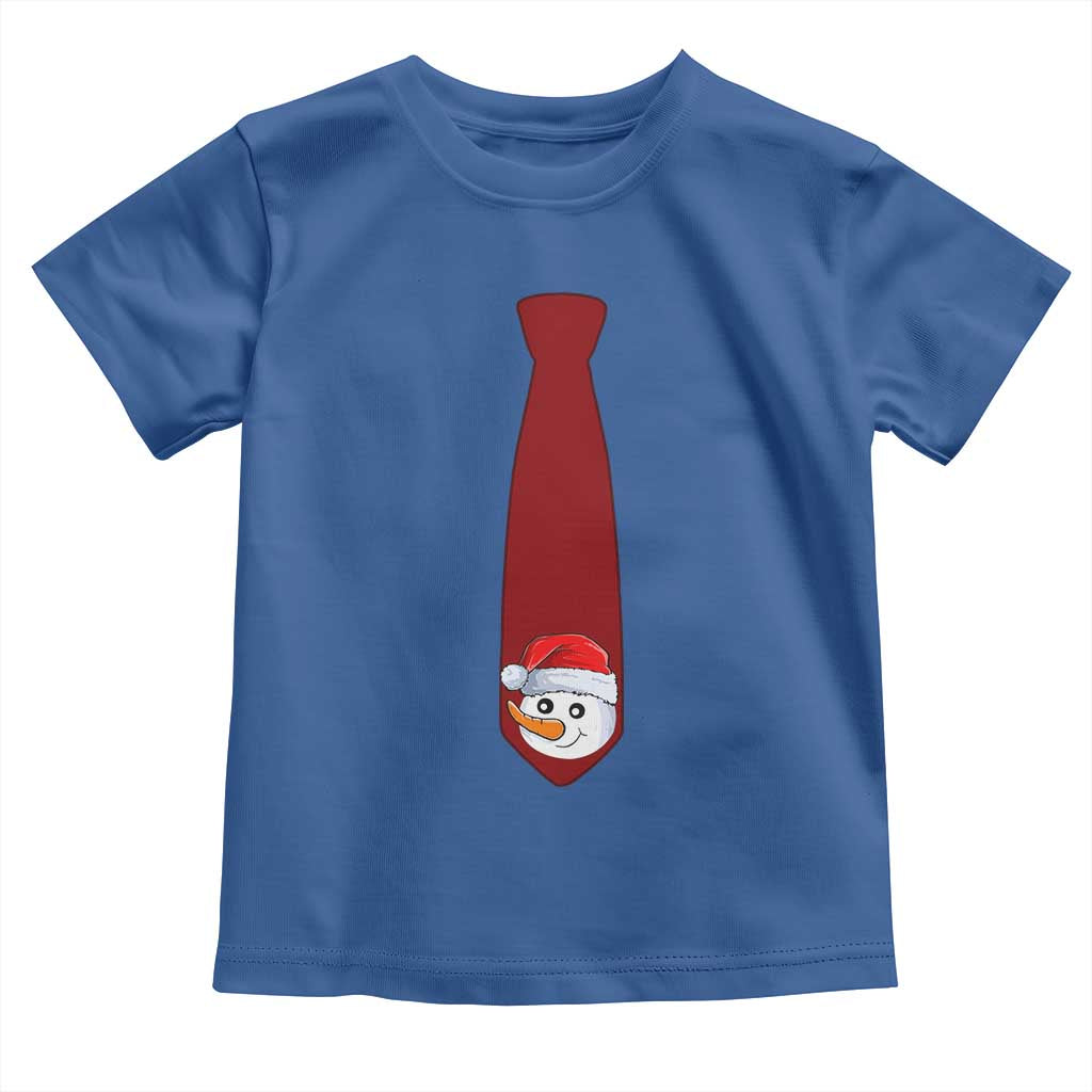 Funny Christmas Toddler T Shirt Tie With Snowman For Family Matching Ugly Gift TS10 Royal Blue Print Your Wear