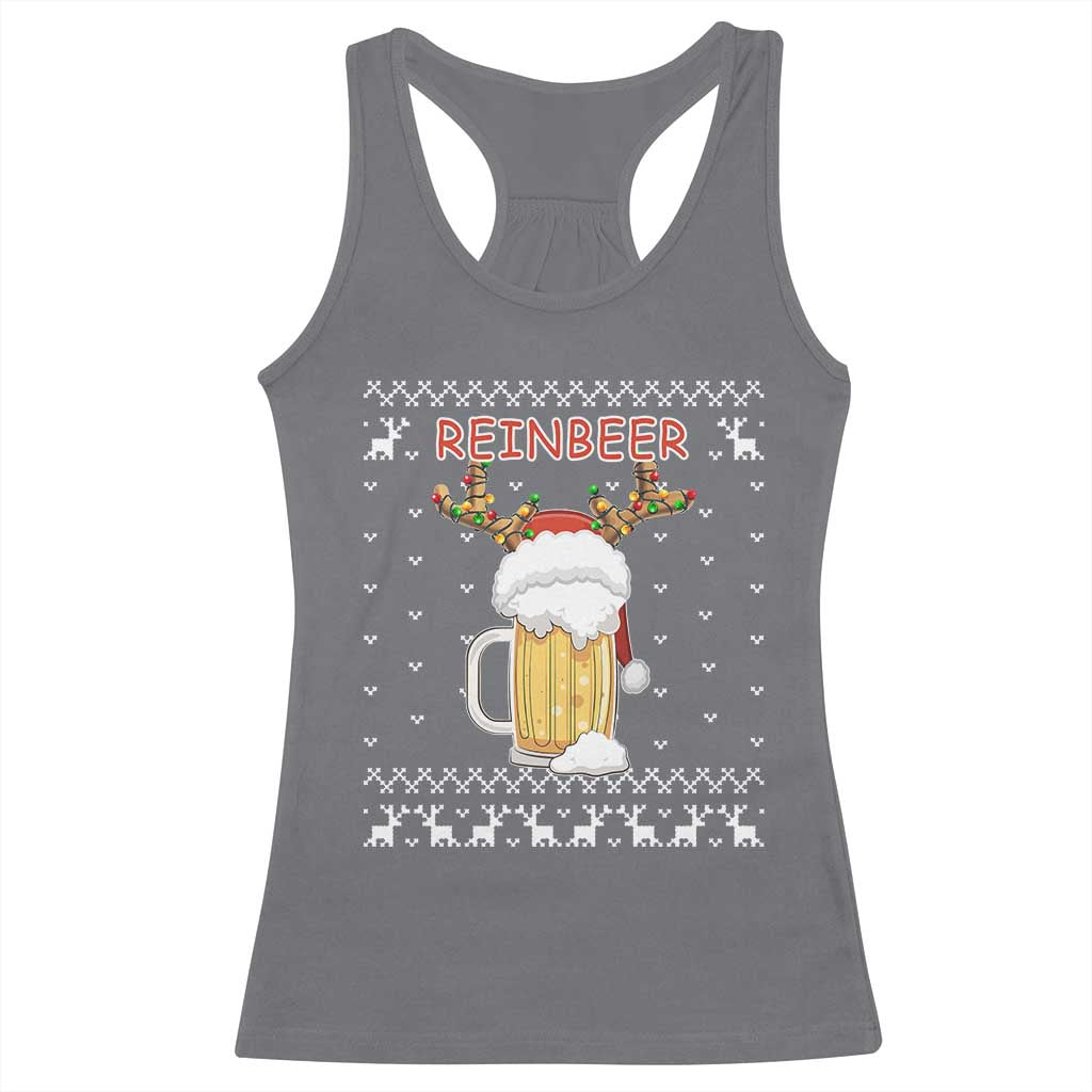 Christmas Couple Matching Racerback Tank Top Funny Winedeer Reinbeer Matching Ugly Sweaters Beer TS10 Charcoal Print Your Wear